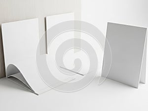 Stack of white paper sheets isolated on white background