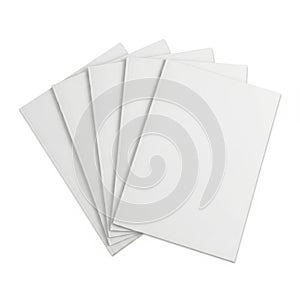 Stack of white paper sheets isolated on white background