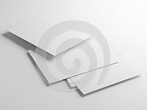 Stack of white paper sheets isolated on white background