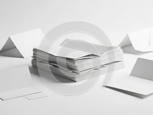 Stack of white paper sheets isolated on white background