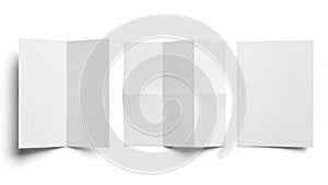 Stack of white paper sheets isolated on white background