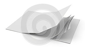 Stack of white paper sheets isolated on white background