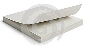 Stack of white paper sheets isolated on white background