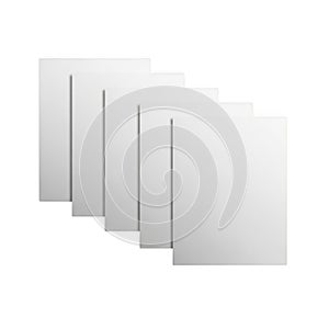 Stack of white paper sheets isolated on transparent background