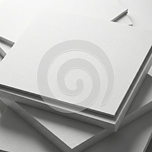 White paper stack isolated on transparent background