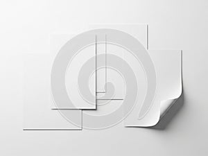 Stack of white paper sheets isolated on white background