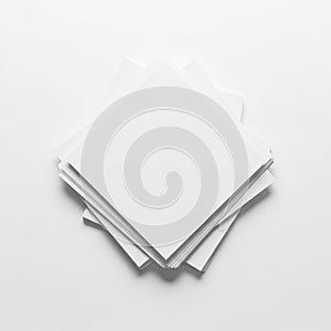 Stack of white paper sheets isolated on white background