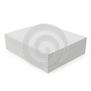 Stack of white paper sheets neatly arranged on a flat surface