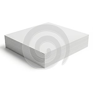 A stack of white paper sheets on a plain background