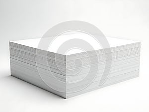 A stack of white paper sheets on a plain background