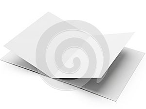 Stack of white paper sheets with a shadow effect on a white background isolated on white background