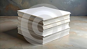 Stack of White Paper Sheets on Textured Surface