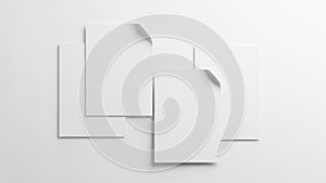 Stack of white papers isolated on white background