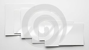 Stack of white papers isolated on white background