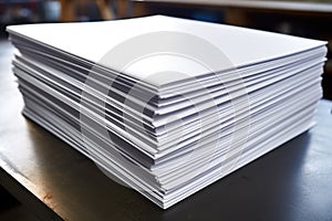 stack of white papers ready for printing flyers