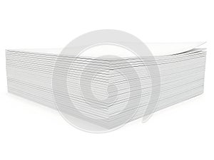 Stack of white perforated paper sheets