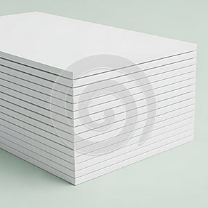 A stack of white perforated paper sheets
