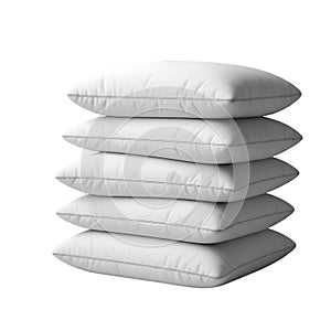 Stack of White Pillows on Black Background
