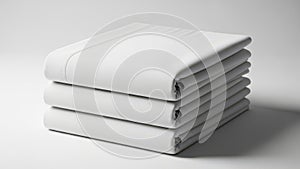 Stack of white pillows isolated on white background