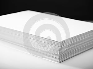 Stack of white printer and copier paper photo