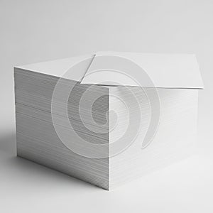Stack of white printer paper isolated on white background