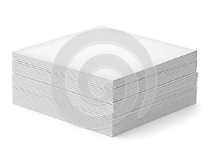Stack of white printer paper ready for use