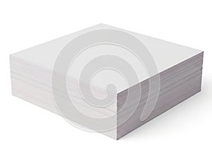Stack of white printer paper ready for use