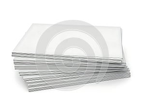 Stack of white printer paper ready for use