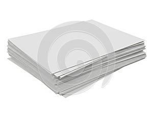 Stack of white printer paper ready for use