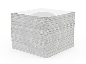 Stack of white printer paper ready for use