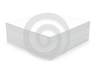 Stack of white printer paper ready for use