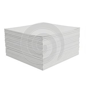 Stack of white printer paper sheets ready for use