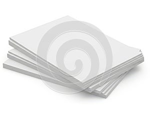 Stack of white pristine paper sheets