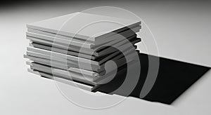 Stack of White Rectangular Blocks with Shadow