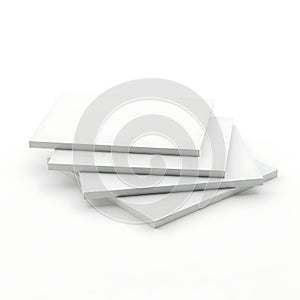Stack of white rectangular objects on a white background