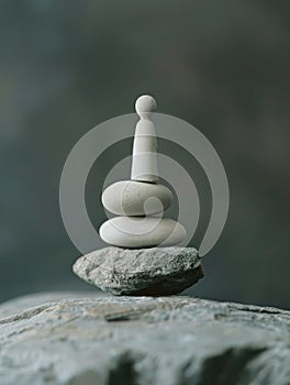 A stack of white rocks on top of each other