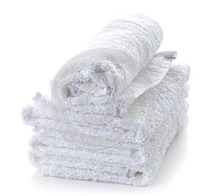 Stack of white spa towels