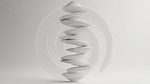 A stack of white spheres of varying sizes and shapes.