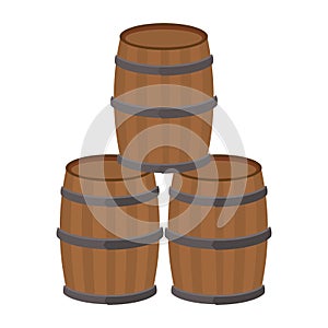 Stack of wine wooden barrels design