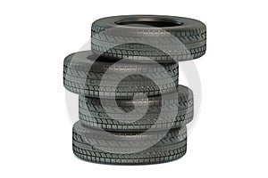 Stack of winter automobile tires