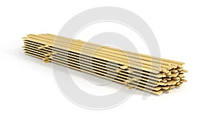 Stack of wood boards isolated on a white background.
