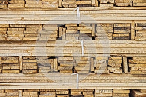 A stack of wood lumbers