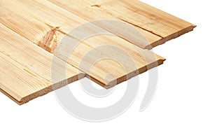 Stack wood plank isolated on white background