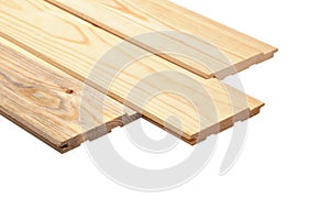 Stack wood plank isolated on white background