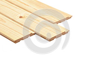 Stack wood plank isolated on white background