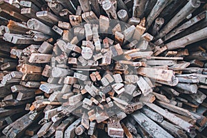 Stack of wooden bars