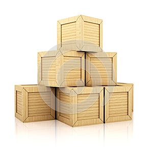 Stack of wooden boxes