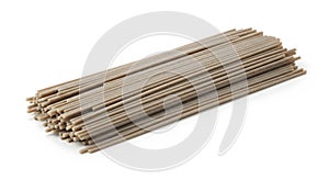 Stack of Wooden Matchsticks on White Background