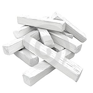 Stack Of Wooden Planks. Construction Material And Design Element Isolated On Transparent Background