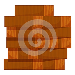 Stack of wooden planks forming a solid foundation